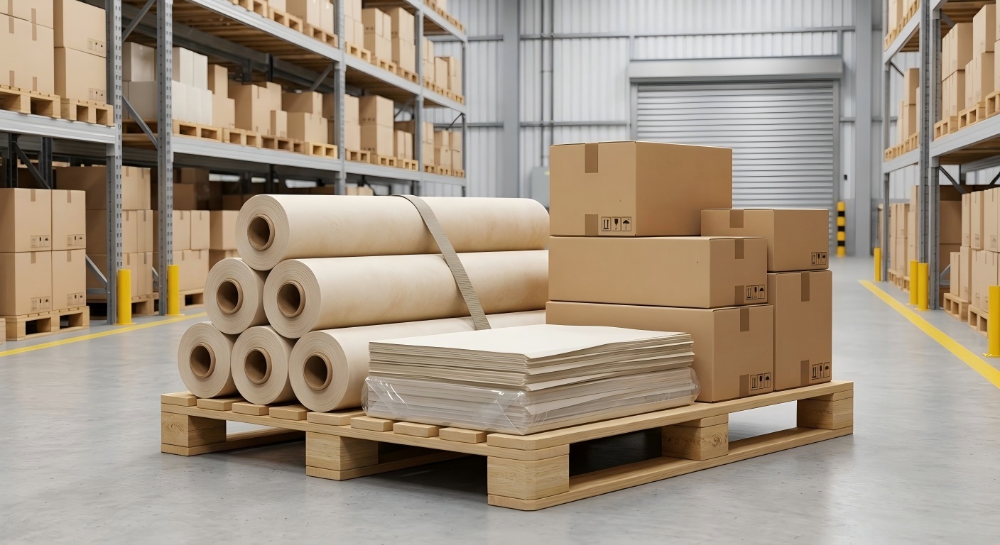 Request a Baking Paper Quote Baking paper rolls, sheets, and export cartons prepared for quotation and bulk order