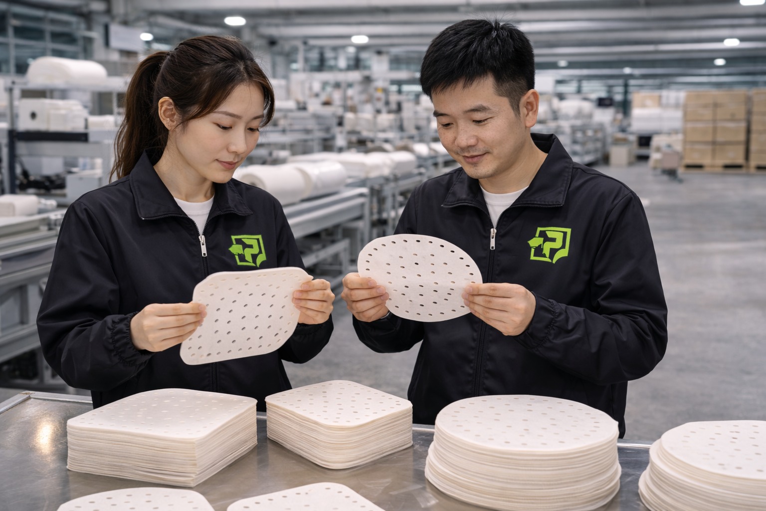 air fryer parchment paper liner manufacturer die cut round square shapes quality inspection Runjia factory