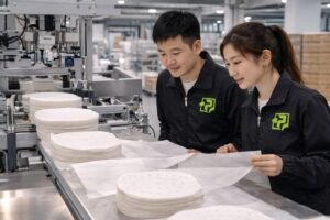air fryer parchment paper liner manufacturer production line die-cut perforated liners Runjia factory
