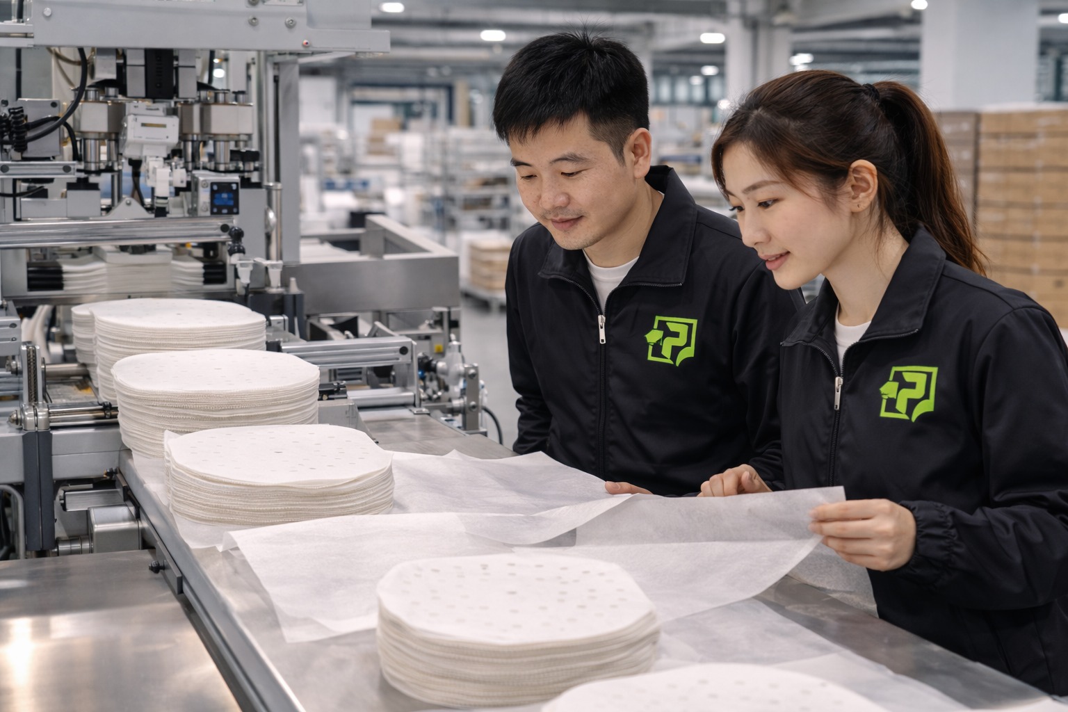 air fryer parchment paper liner manufacturer production line die-cut perforated liners Runjia factory
