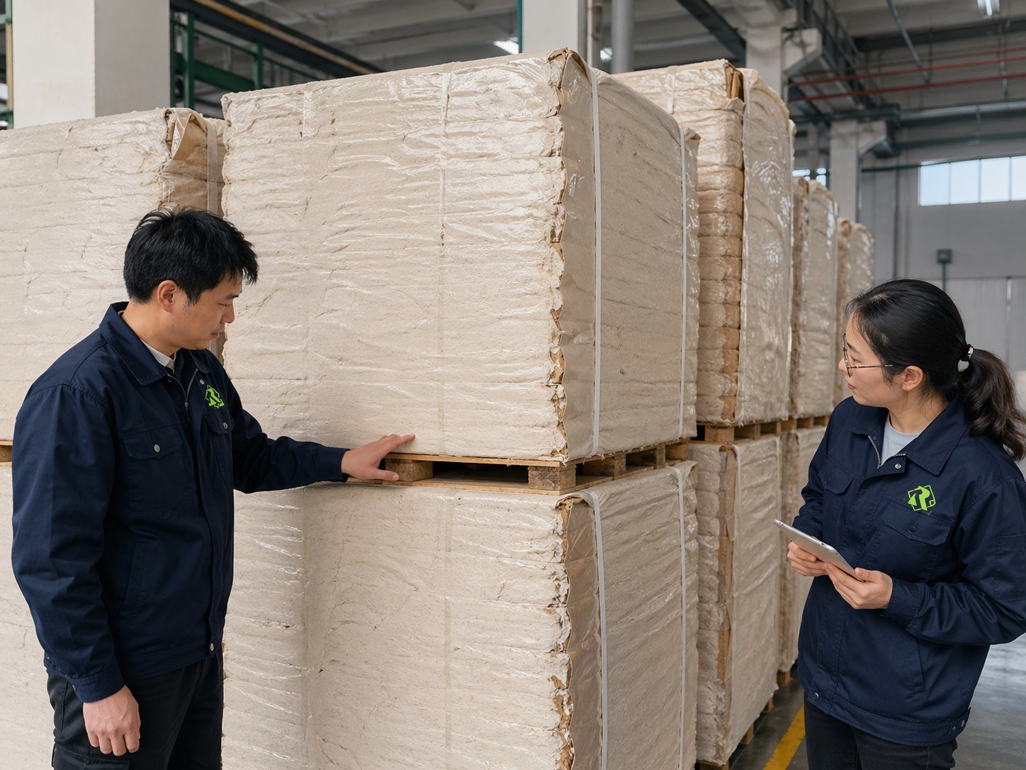 FSC certified sustainable wood pulp bales used by baking paper supplier Runjia New Material for parchment paper production