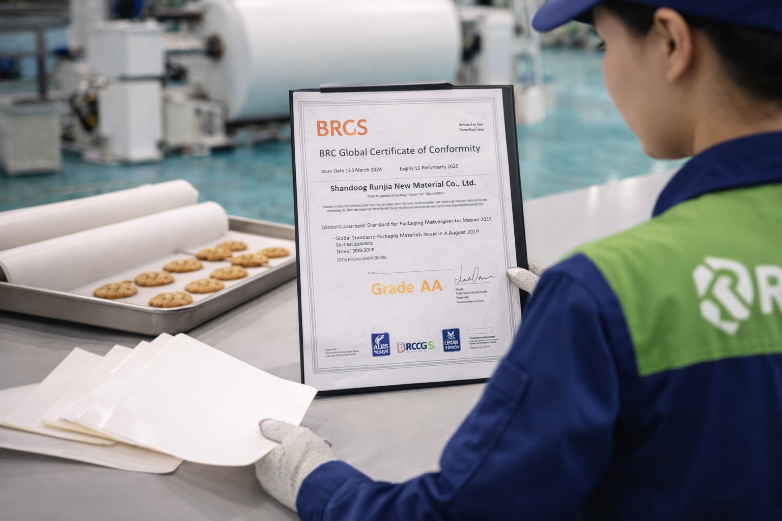 BRC Global Certificate of Conformity Grade AA for Shandong Runjia New Material silicone baking paper