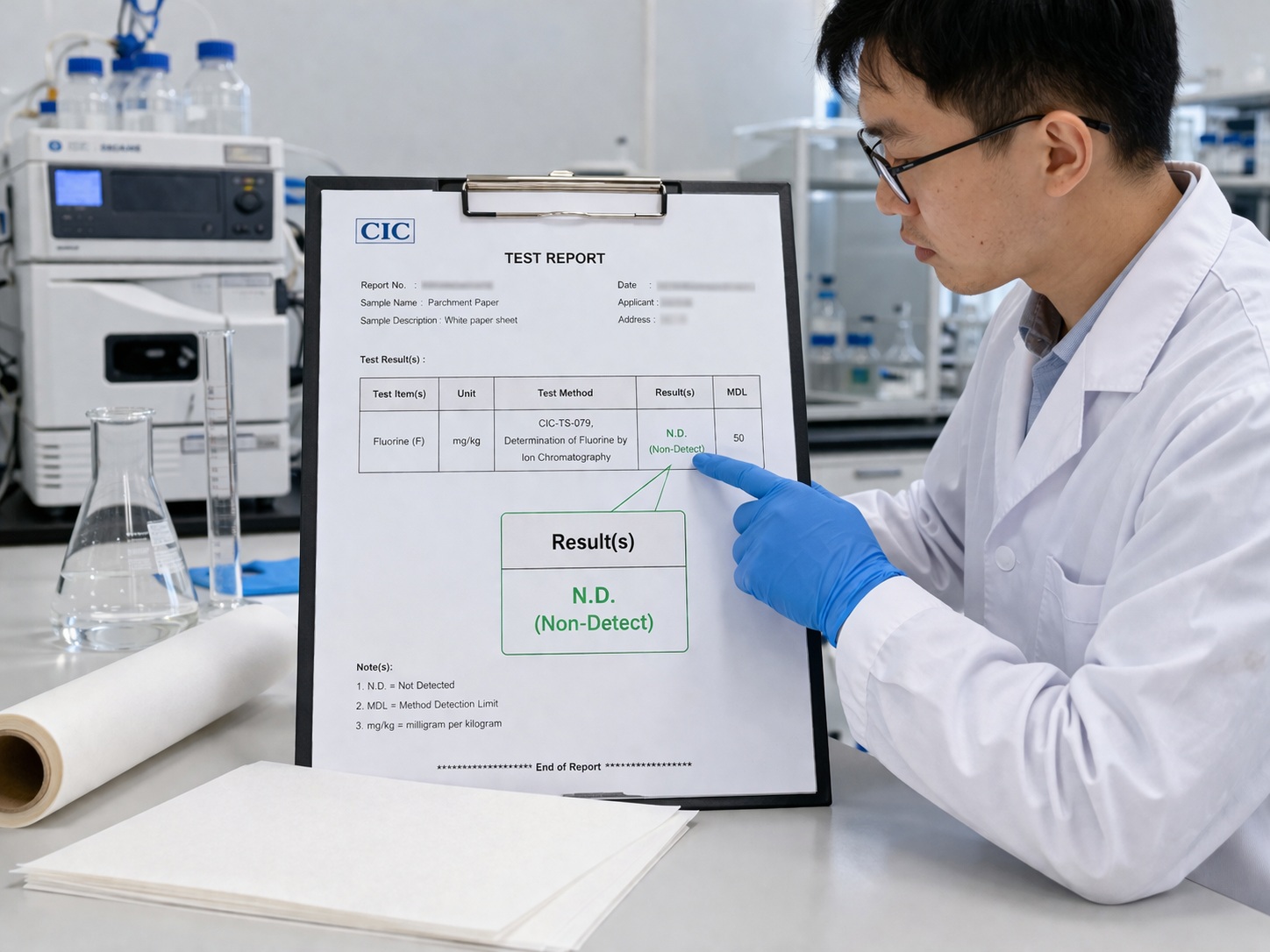 PFAS-free parchment paper jumbo rolls silicone coated factory testing