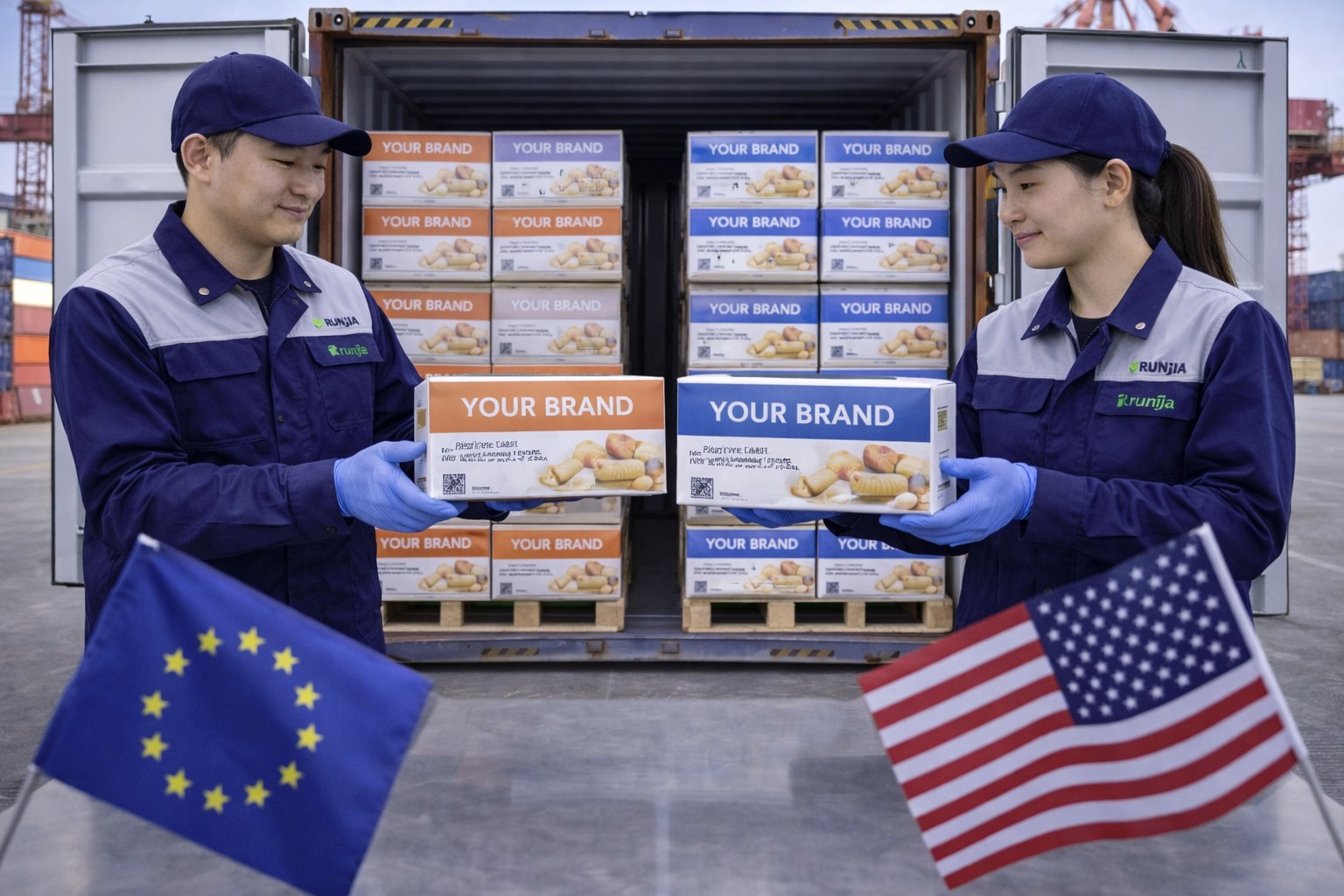 private label baking paper oem 40hq container export retail pack eu us launch 2026