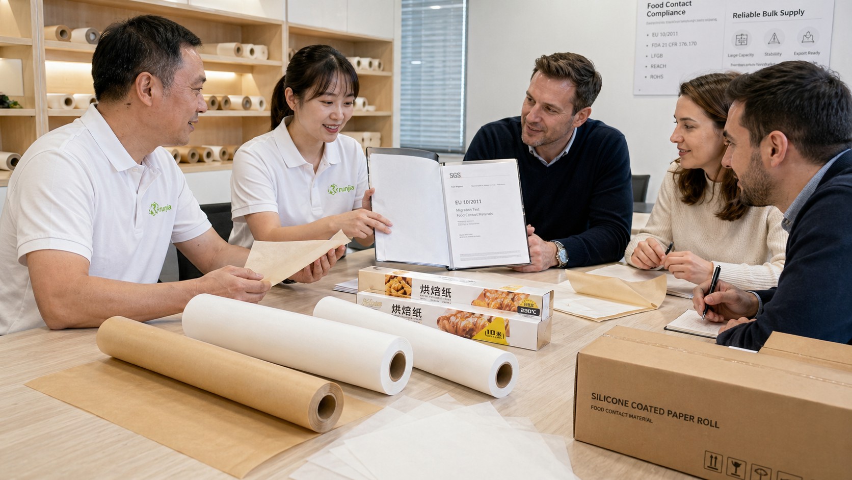 Silicone coated paper manufacturer SGS EU 10/2011 migration test report review with buyers and product samples