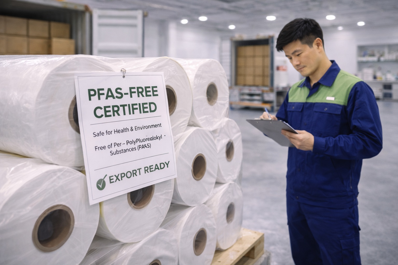 PFAS-free silicone coated paper supplier certification documents