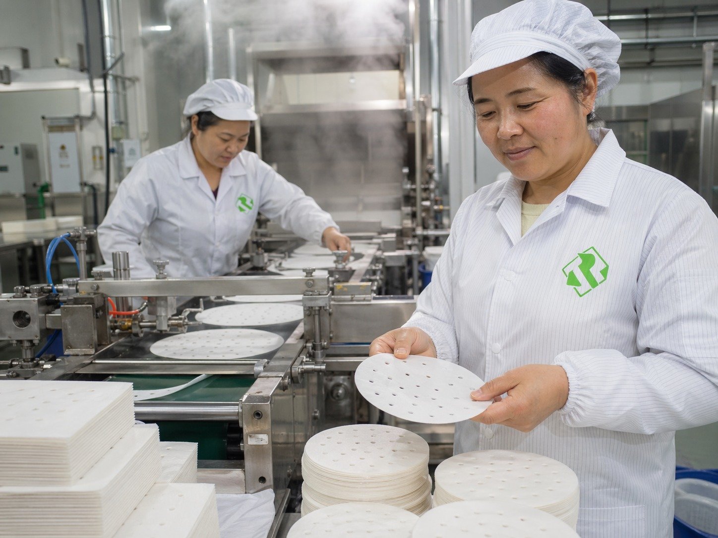 Runjia steaming paper manufacturer production line for dim sum and dumpling liners