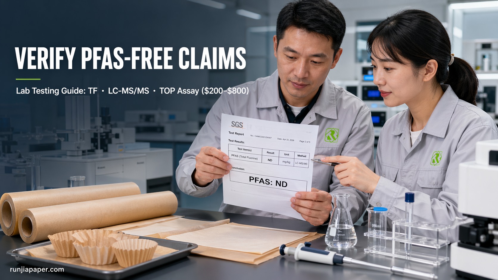 verify PFAS-free claims baking paper manufacturer lab testing guide TF LC-MS TOP assay 2026