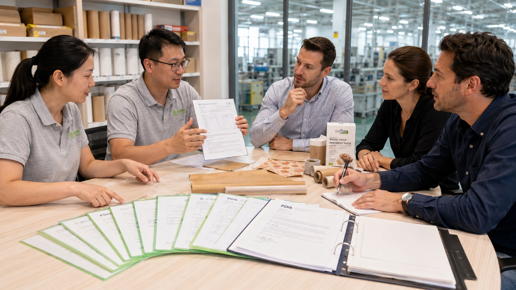 FDA-compliant manufacturer 9-document audit pack presentation with US importer compliance team meeting