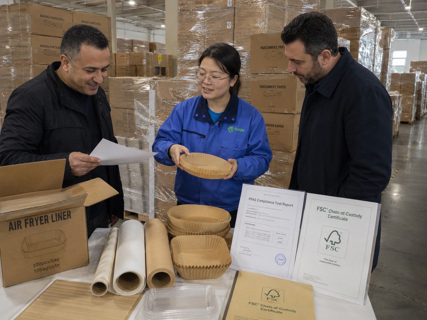 Foodservice paper trends 2026 export pallets with PFAS and FSC documentation
