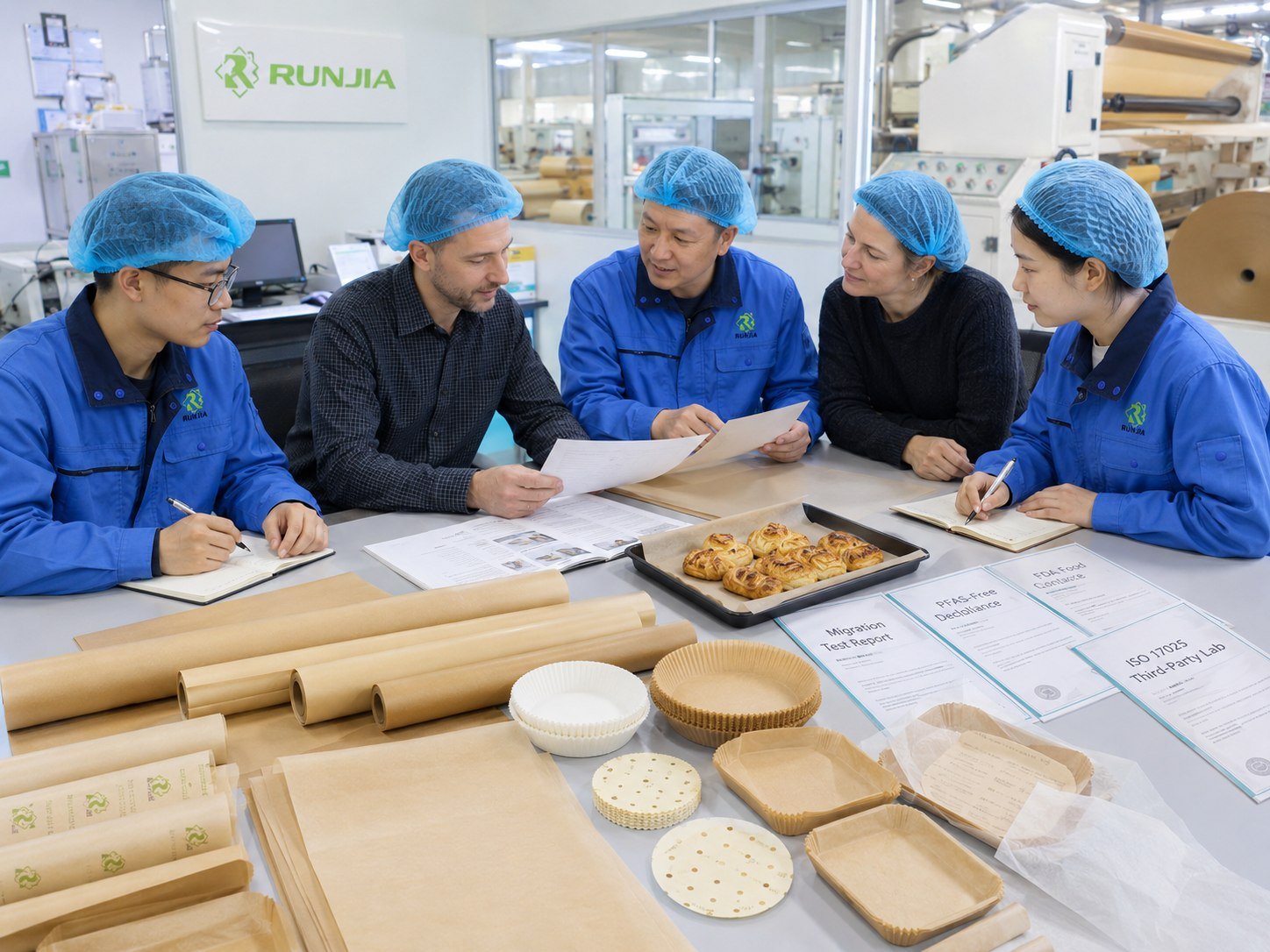 Parchment paper supplier compliance documents and migration test report