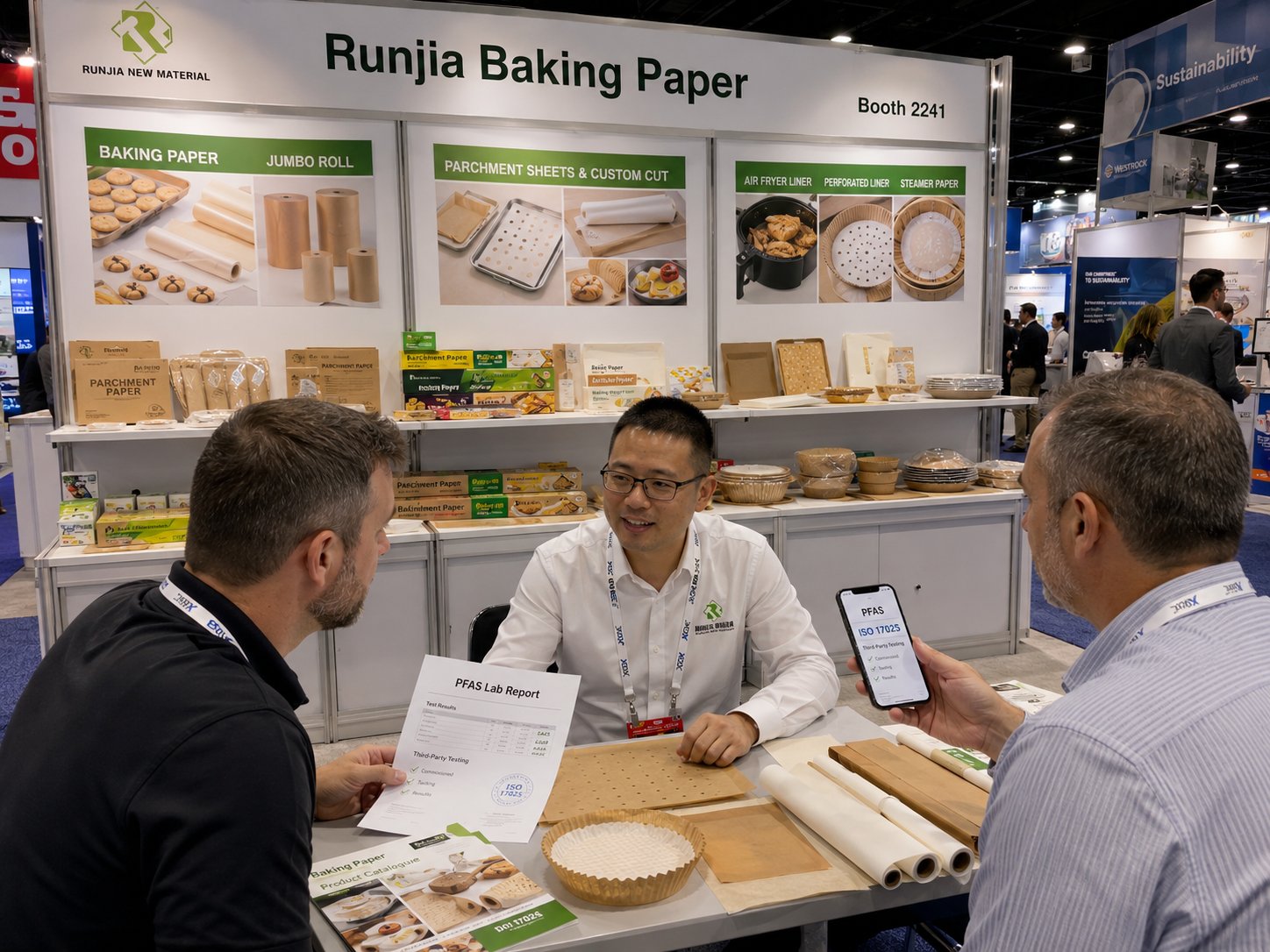 Questions ask baking paper supplier PFAS lab report ISO 17025 NRA Show 2026 third-party testing