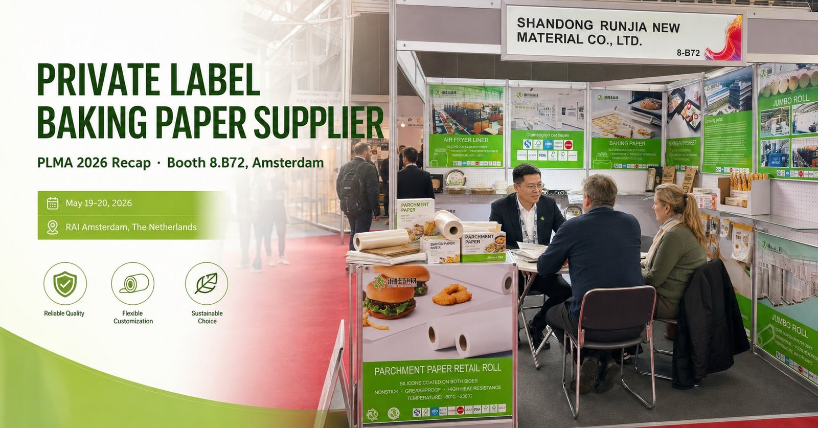 Private label baking paper supplier at PLMA 2026 Booth 8.B72