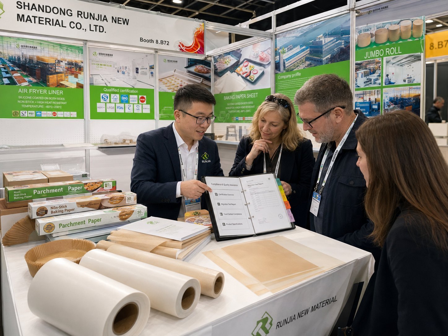 Private label parchment paper supplier compliance folder at PLMA 2026 Booth 8.B72
