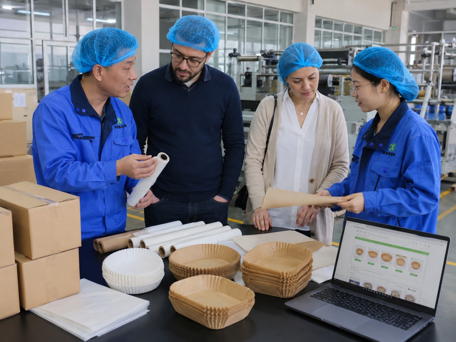 Runjia Alibaba storefront preview for baking paper parchment paper and air fryer paper buyers