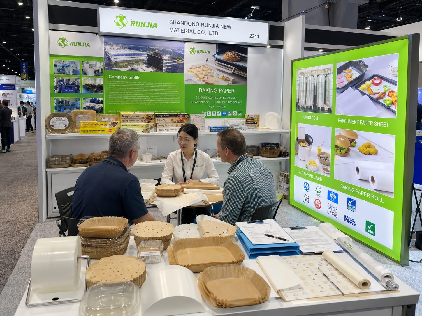 Runjia booth 2241 NRA Show 2026 chinese baking paper supplier meeting US foodservice buyers at McCormick Place