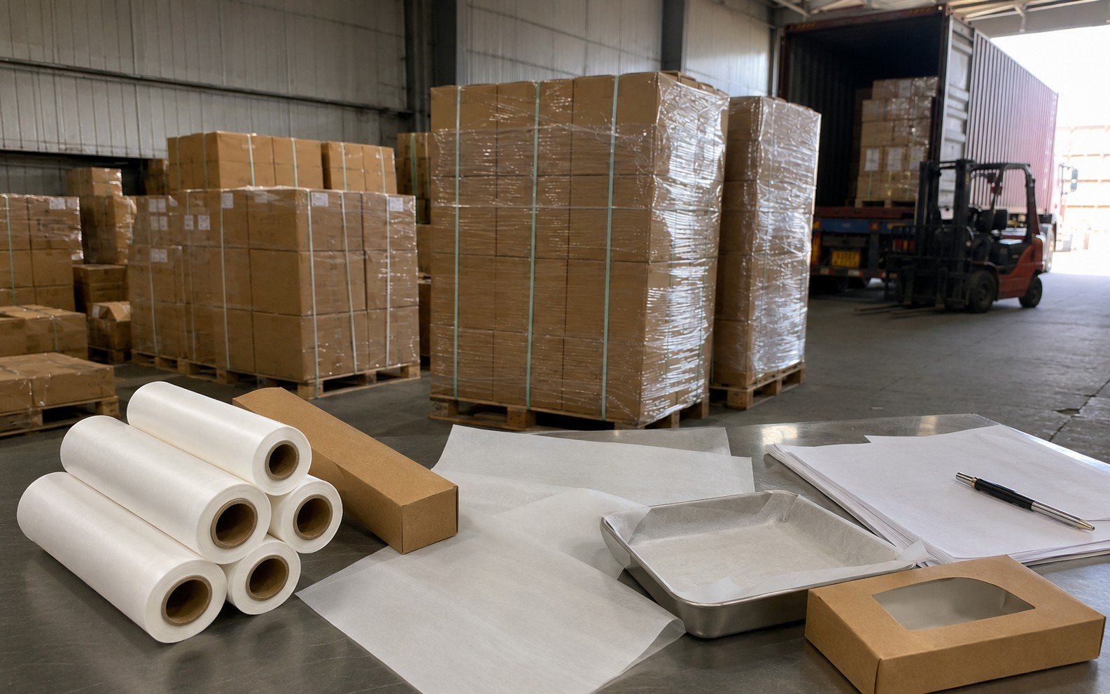 Container loading support image for checking 40HQ loading and landed-cost planning.