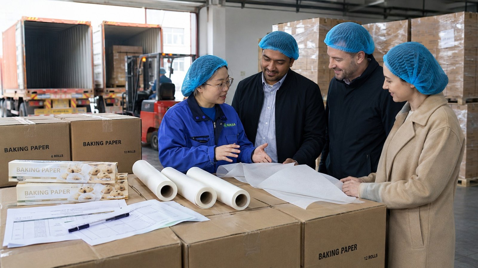 baking paper supplier logistics services export cartons 40HQ loading and repeat orders