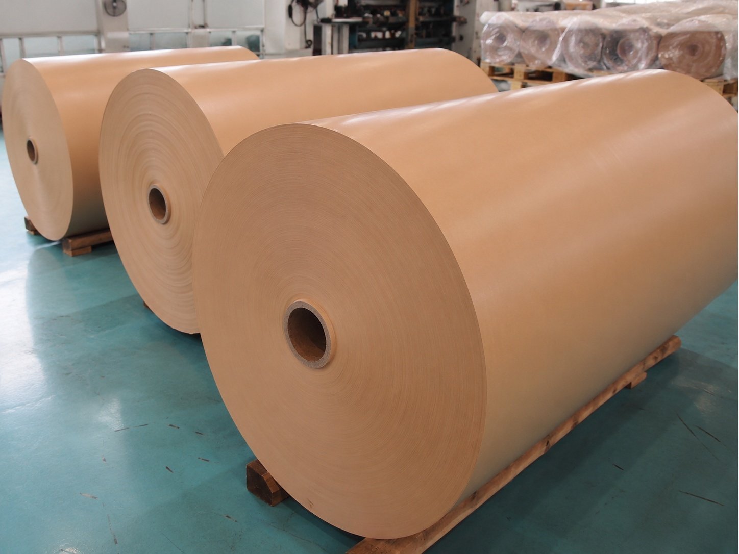 China baking paper supplier - China baking paper supplier product-focused jumbo roll scene with silicone gloss, roll core, clean edges, and export warehouse context