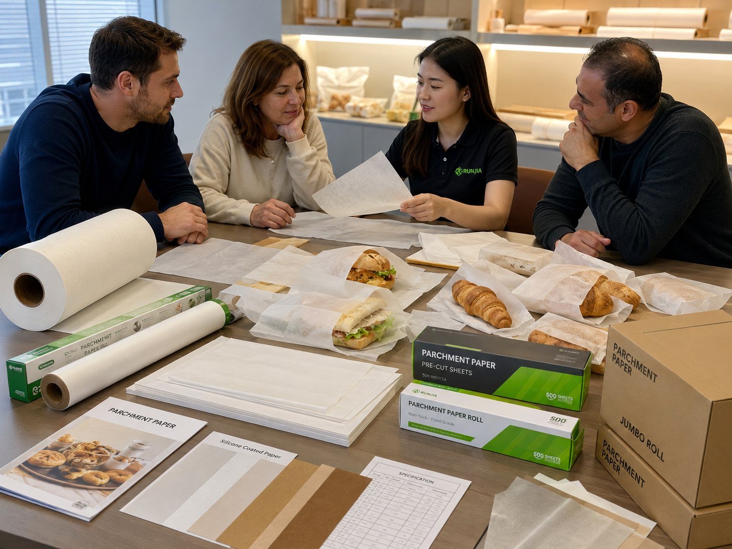 parchment paper supplier solving stable coating non-stick greaseproof moisture resistant packaging and export support problems
