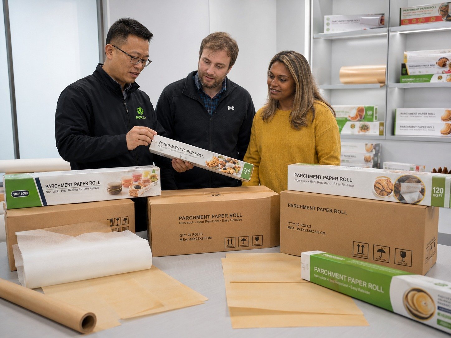 parchment paper supplier retail rolls bulk cartons OEM packaging