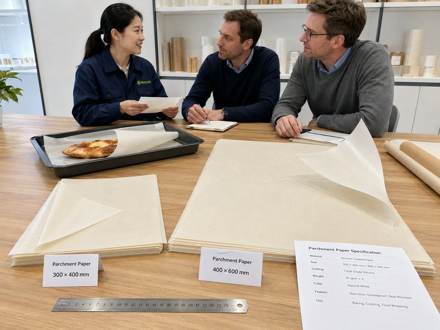 parchment paper supplier sheet formats 300x400mm 400x600mm for bakery and foodservice