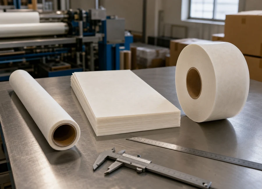 Baking paper roll and sheet sample comparison