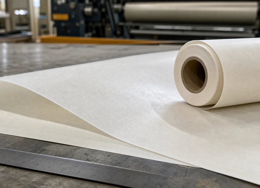 Silicone-coated baking paper surface and clean slit edge