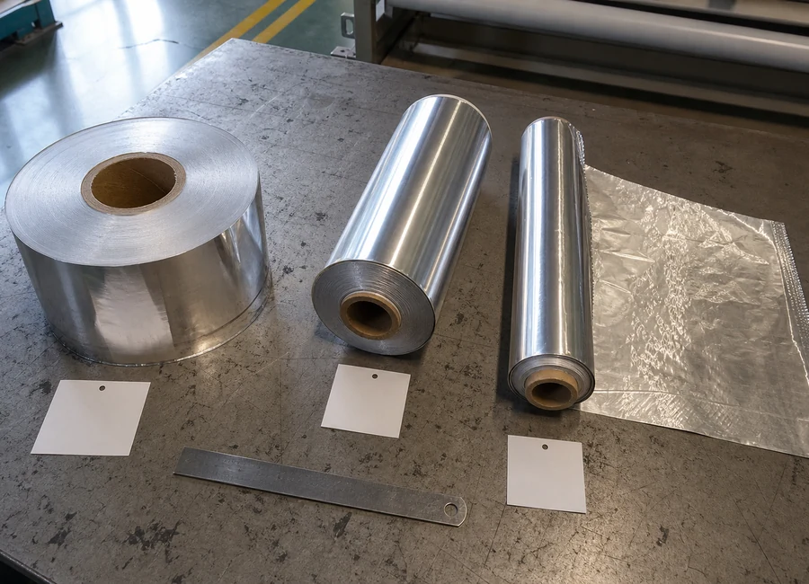 Aluminum foil roll same-spec sample comparison