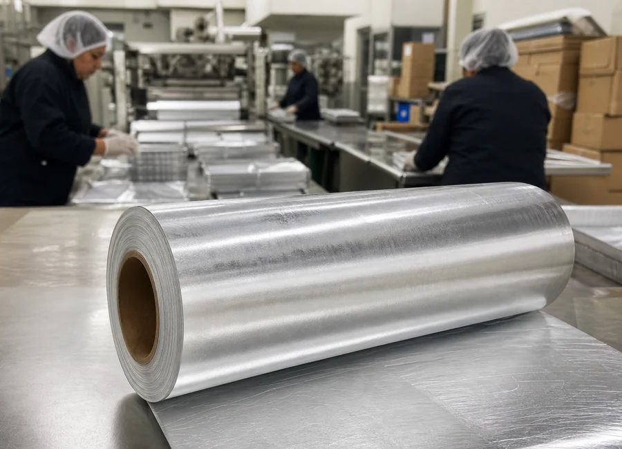 Aluminum foil roll converting packing and application context