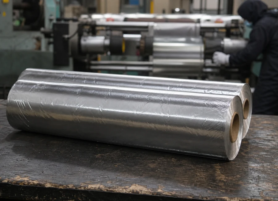 Runjia household aluminum foil rolls surface and roll detail