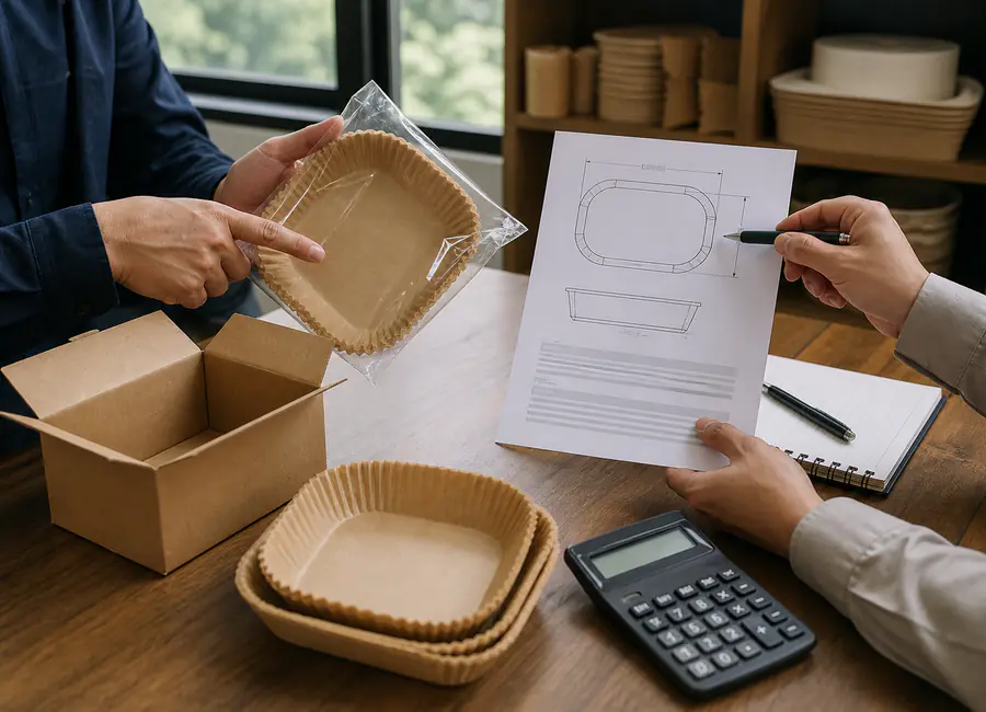 Air fryer liner packaging production approval context