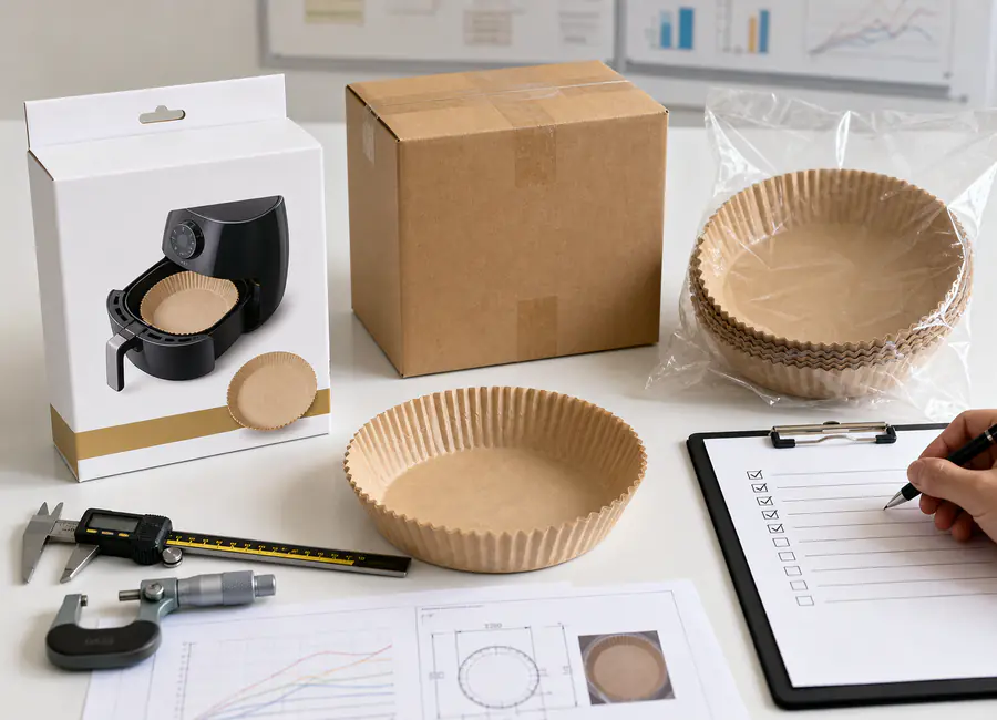 Air fryer liner packaging production approval context