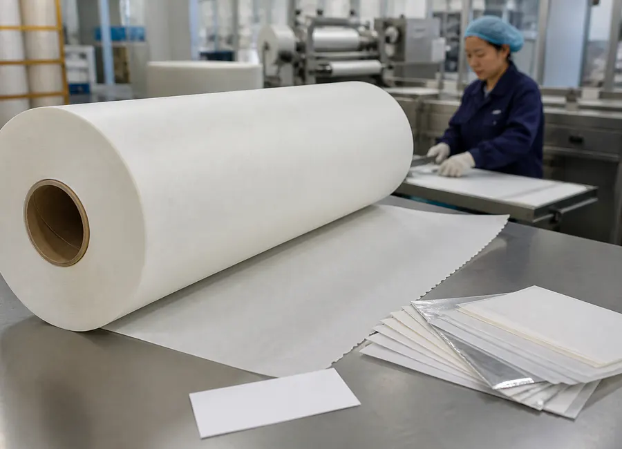 jumbo parchment or baking-paper rolls supplied to EU converters sample comparison
