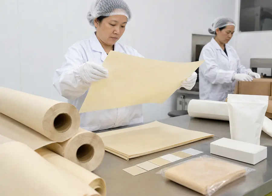 OEM parchment paper quality inspection and packing control