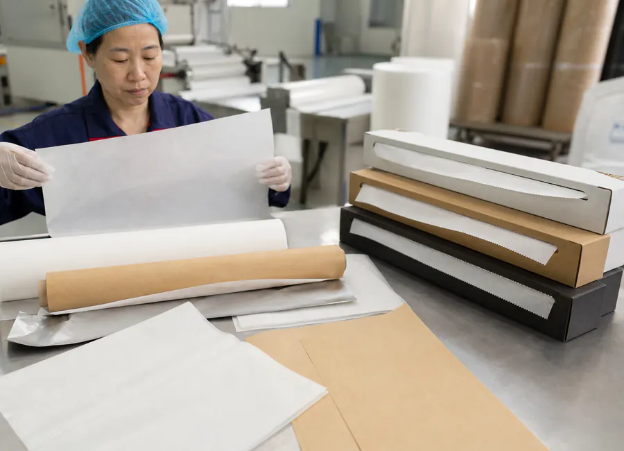 baking paper rolls, sheets and retail packs intended for EU food use sample comparison
