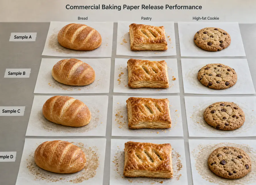 Same-spec commercial baking paper comparison