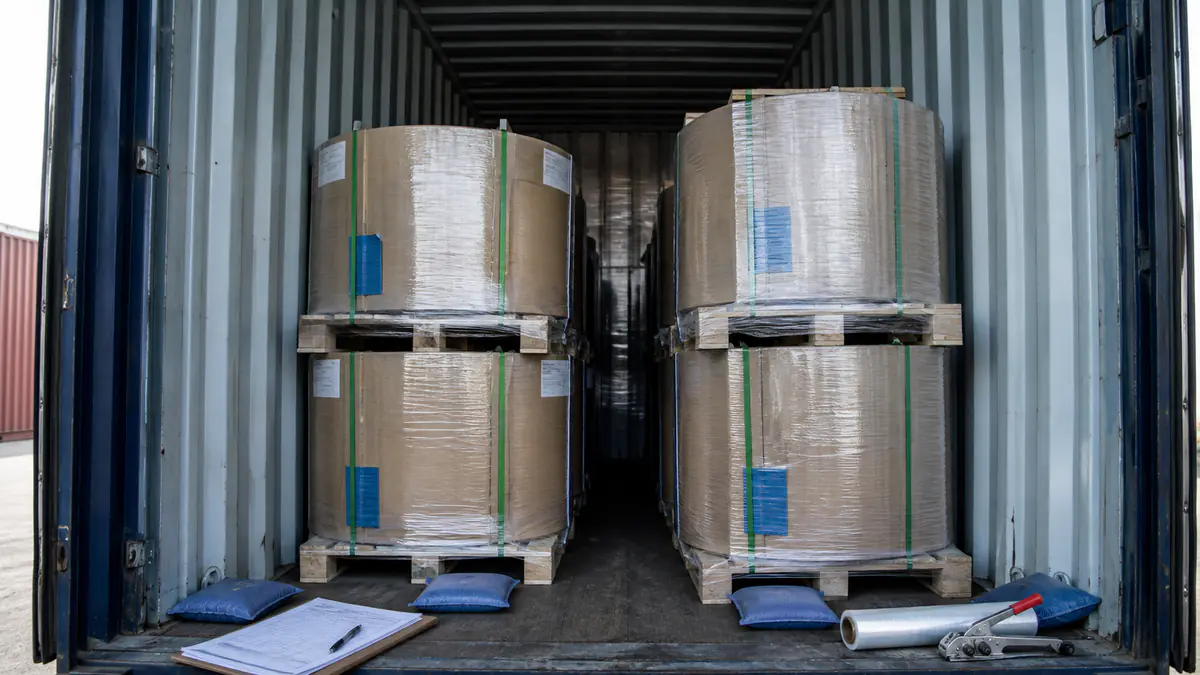 jumbo parchment paper container loading