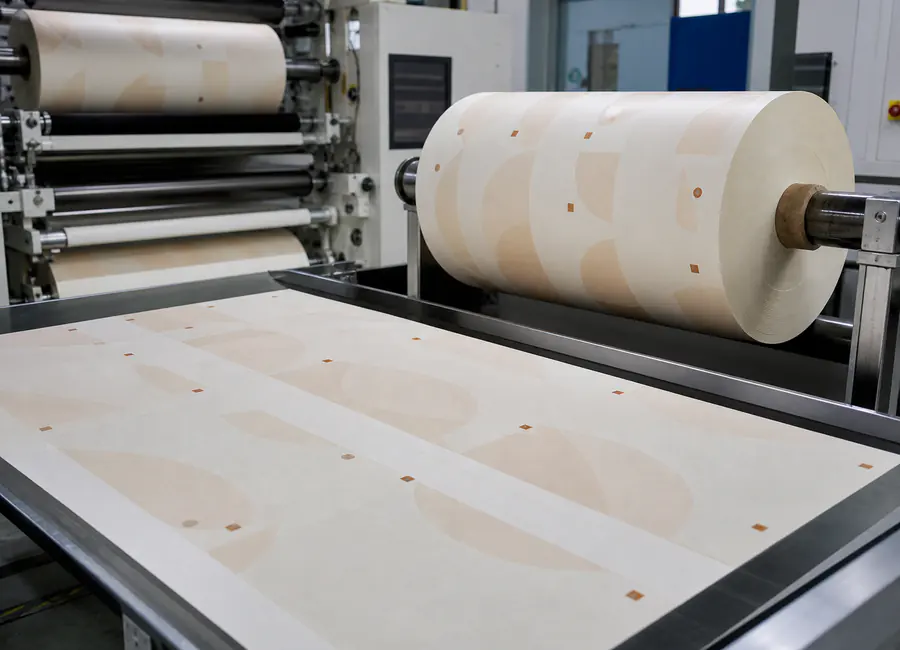 custom printed baking paper production or commercial application context
