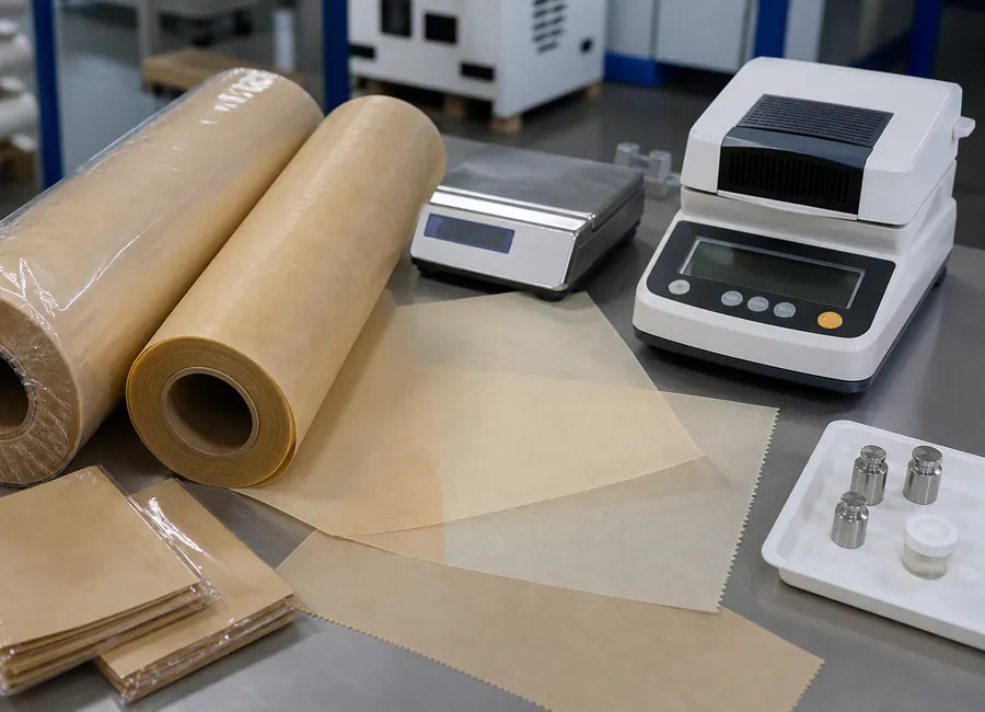 parchment paper rolls or sheets affected by storage and conversion conditions sample comparison