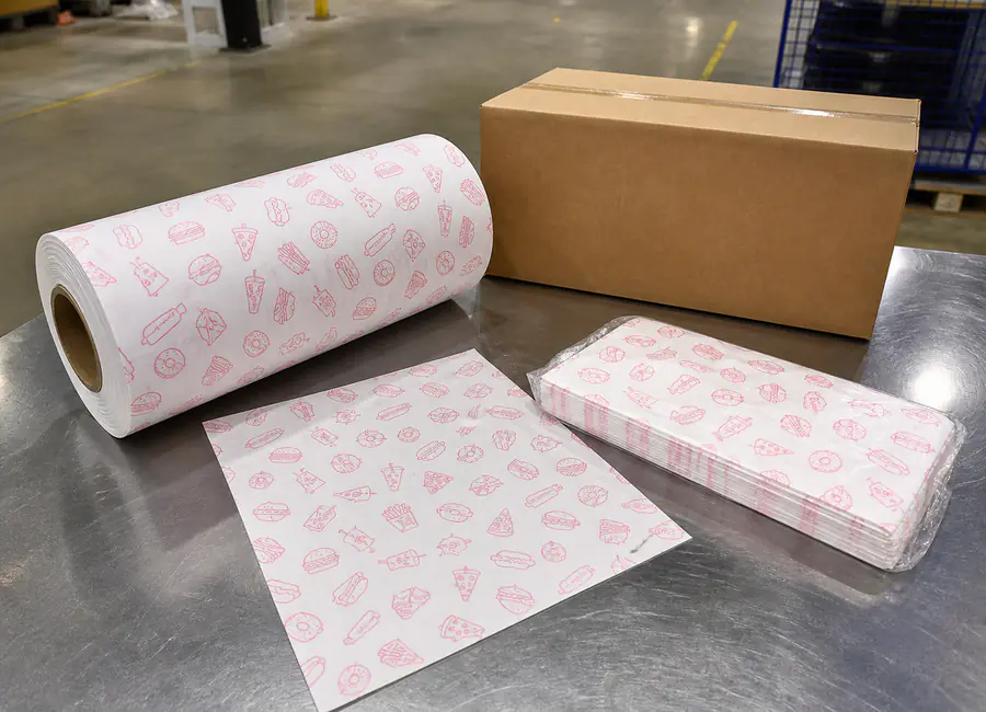 custom printed wax paper production approval context