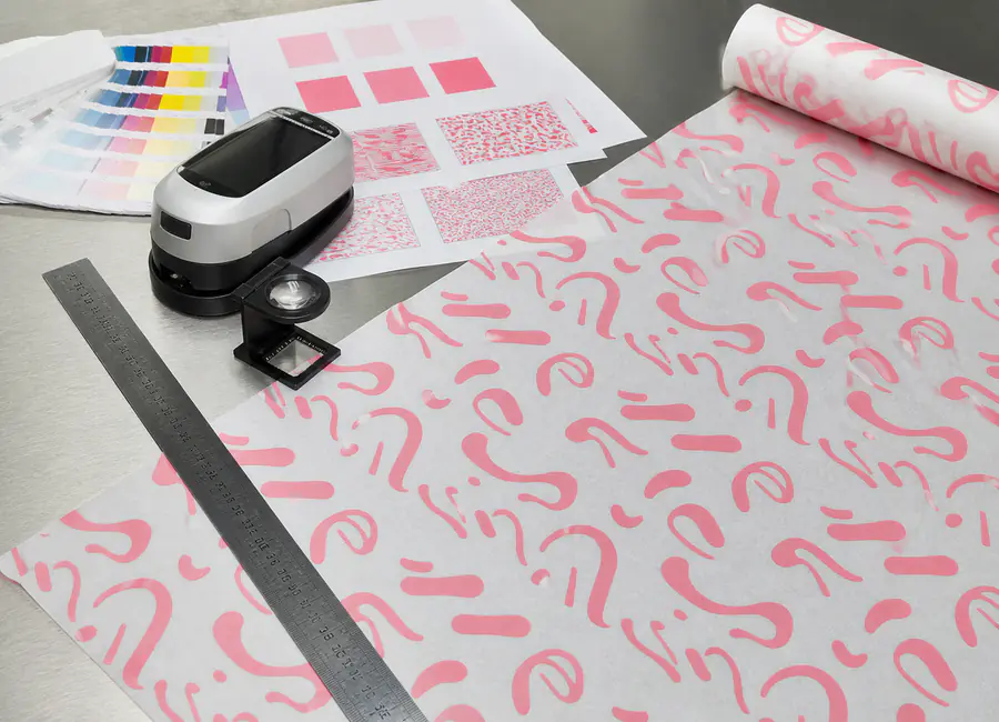 Chinese quality technician inspecting custom printed wax paper