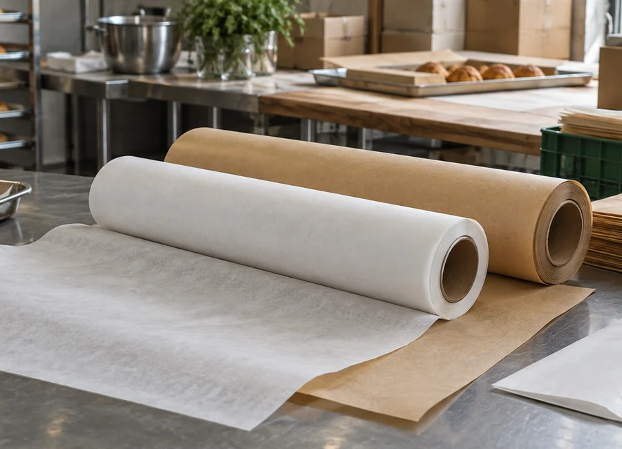 Parchment rolls and sheets on an export document review desk — application context