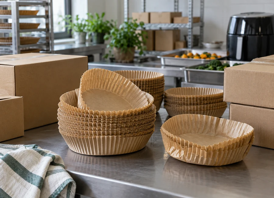 Air fryer paper liner packs for retail return assessment — application context