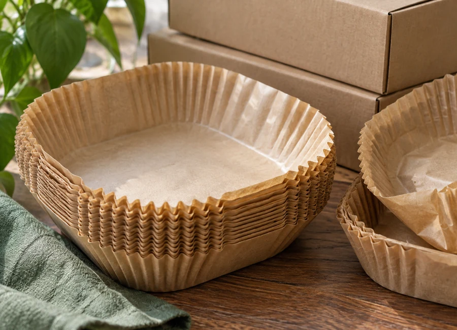 Air fryer paper liner packs for retail return assessment — material detail