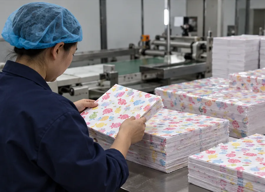 printed candy twist-wrapper paper qc packing illustrative detail