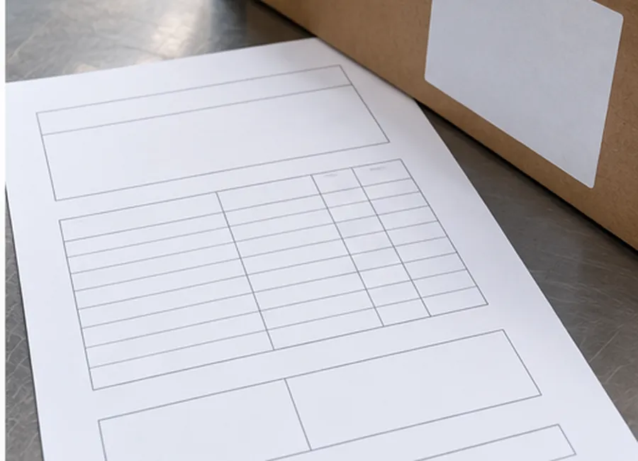 parchment paper export carton sample comparison illustrative detail