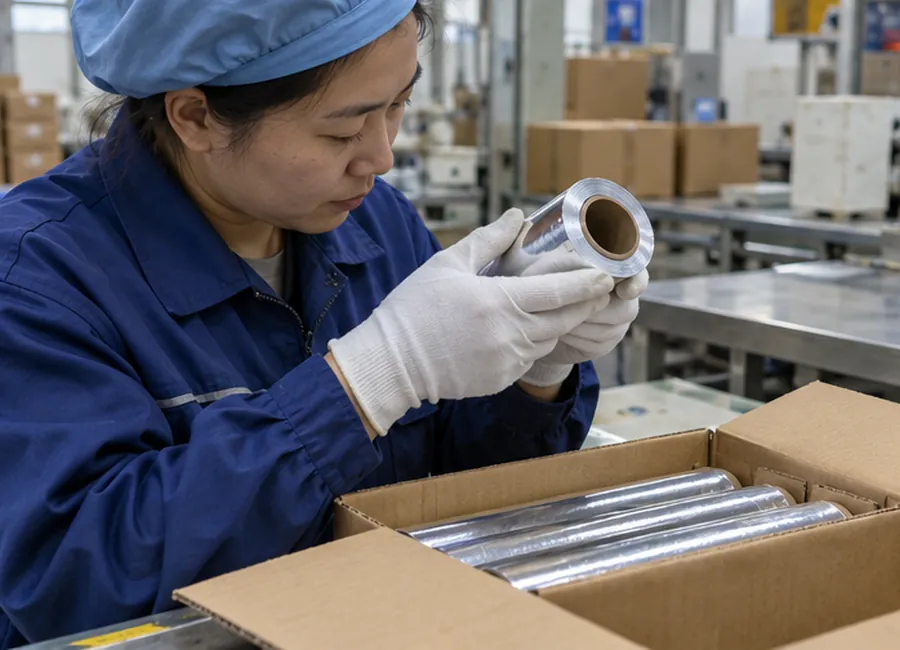 household aluminum foil roll qc packing illustrative detail